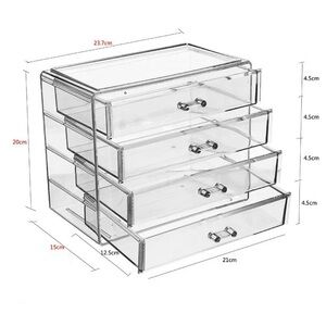 4-Tier Clear Acrylic Storage Drawer Organizer